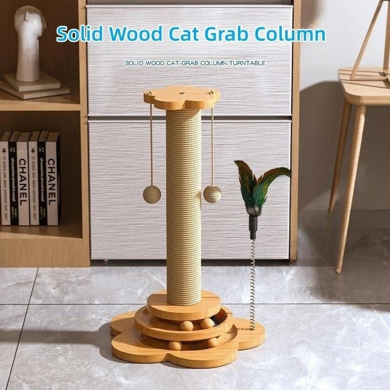 Solid Wood Cat Toy